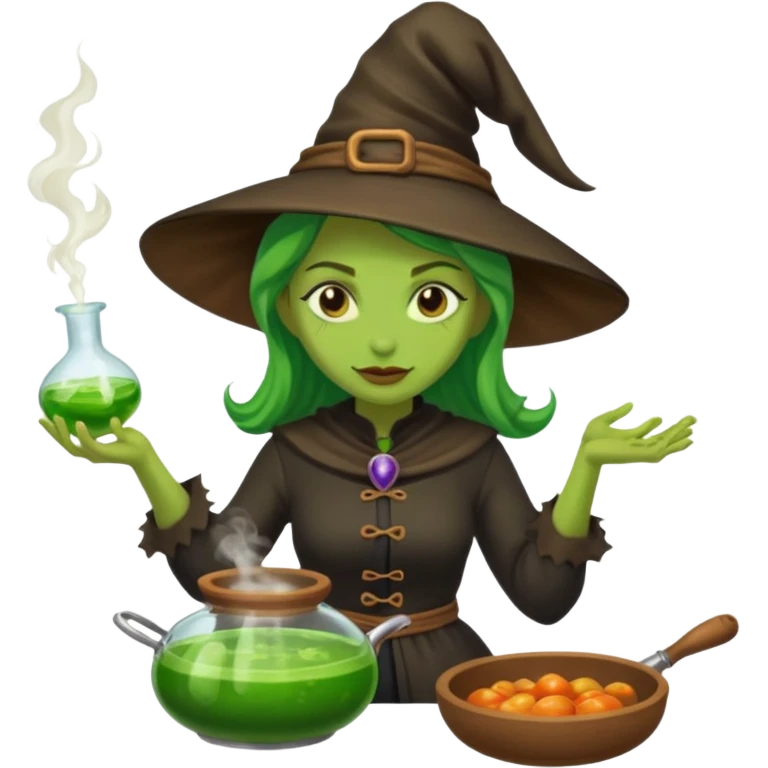green witch cooking potion emoji