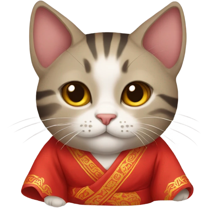Cat in a red Chinese robe emoji