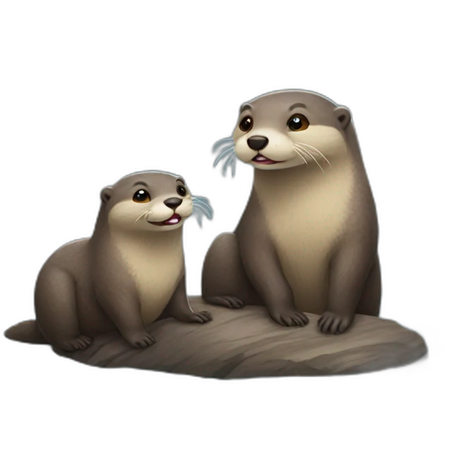 loutre avec un ours emoji