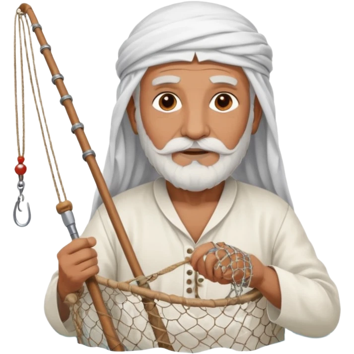 old emirates guys wearin gUAE cloths with white beared .. he works in the sea emoji