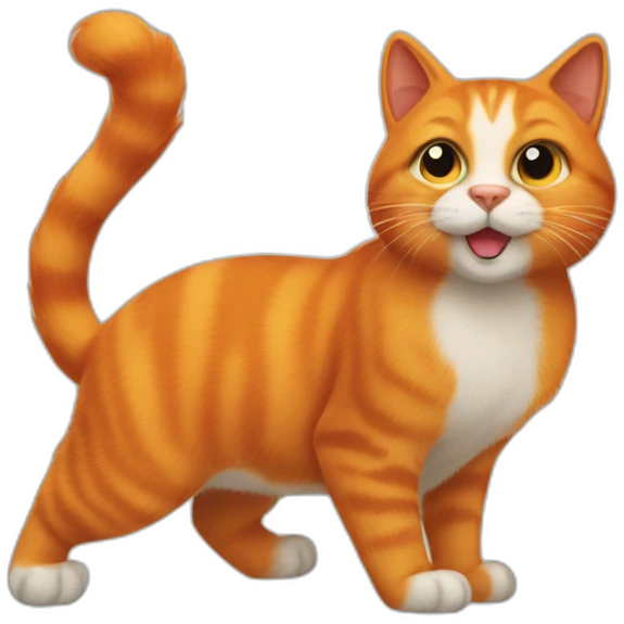 Orange cat with squirrel tail emoji