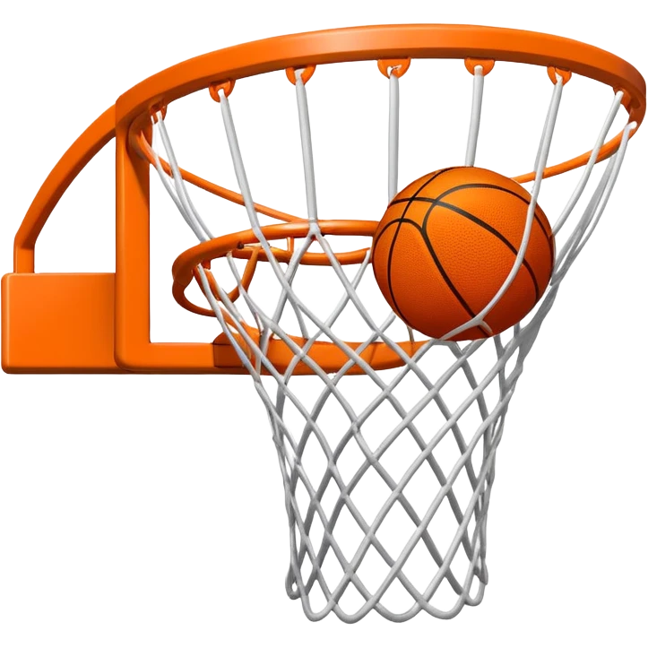 Basketball going through hoop net, viewed from above emoji