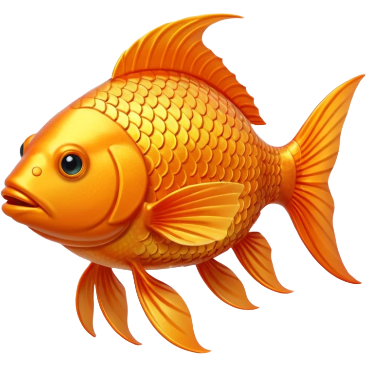 Bit gold orange fish taken from an old game, it has to swim in the water, it has to be 3D and have depth emoji