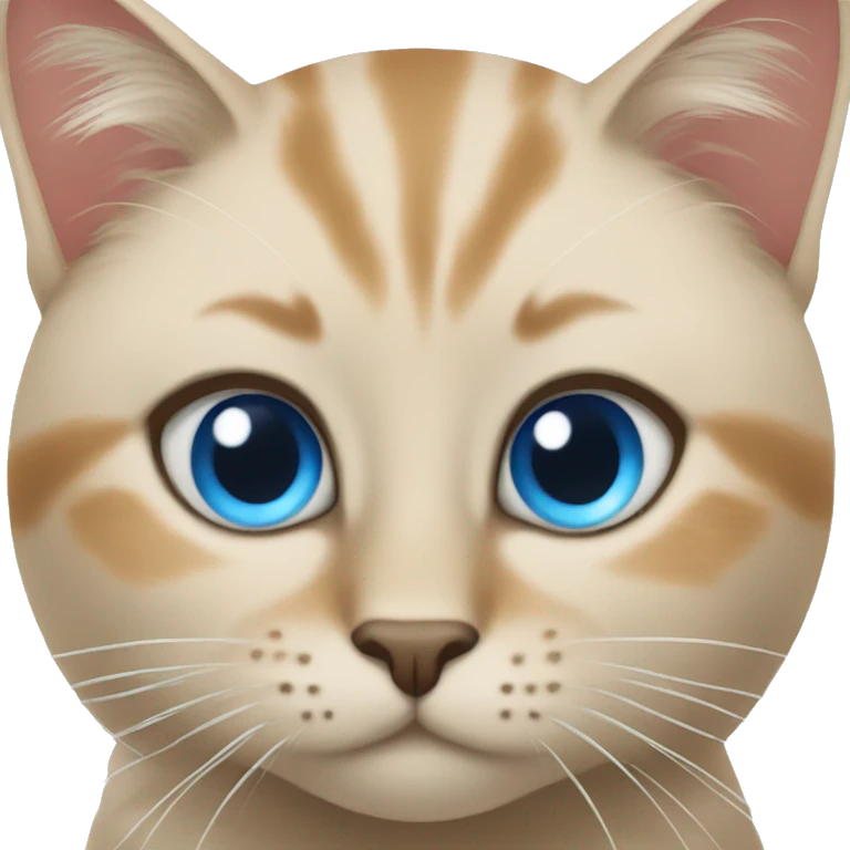 Cat with beautiful eyelashes and blue eyes emoji