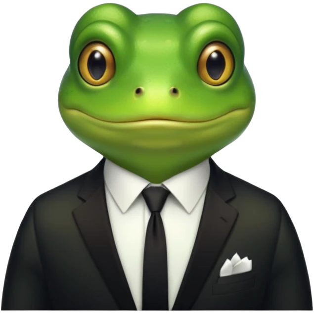 frog with tie emoji