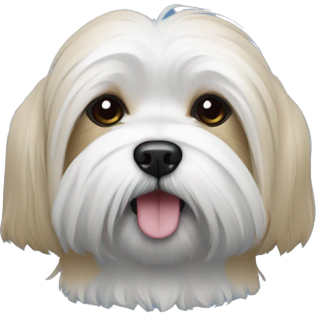 Lhasa apso head inside the adirondack park blue line emoji