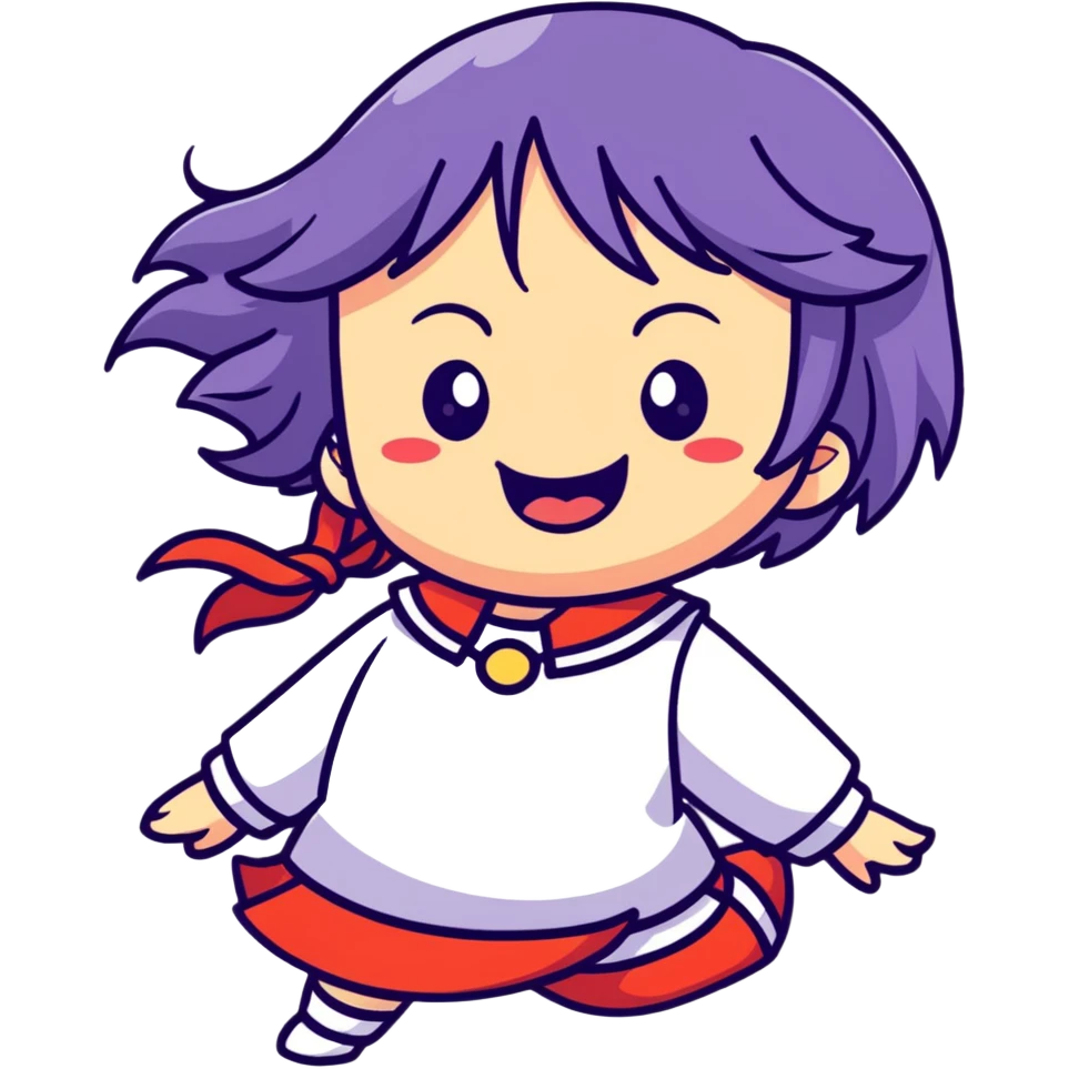 magical heroine chibi emote laughing with eyes closed emoji