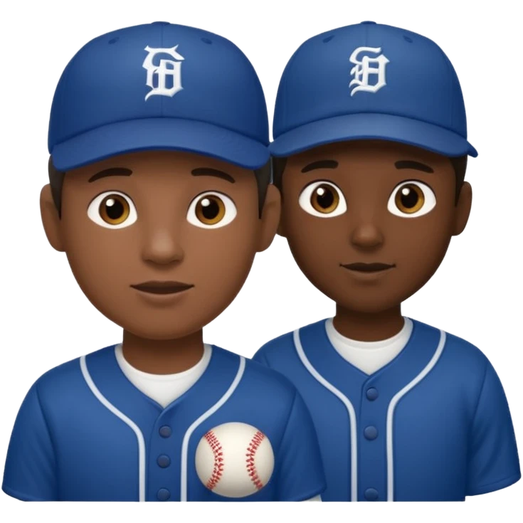 emoji estilo iOS de pelotero y coach de baseball hablando emoji