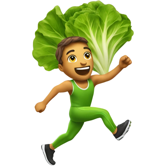 sprinting lettuce joyfully  emoji