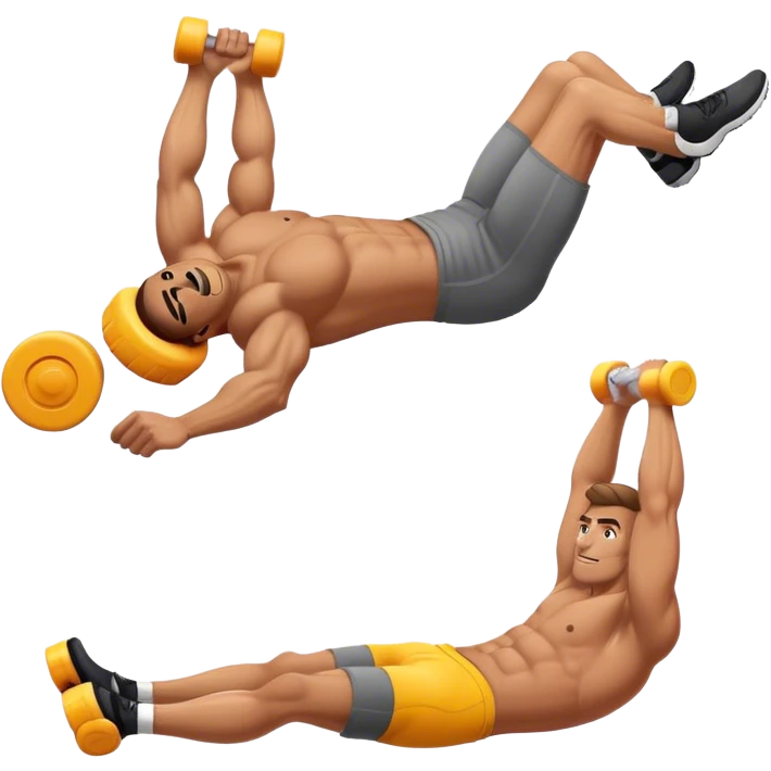 buff guy lying lats down on foam-roller emoji
