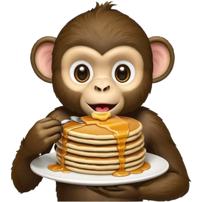 Black monkey eating pancakes  emoji