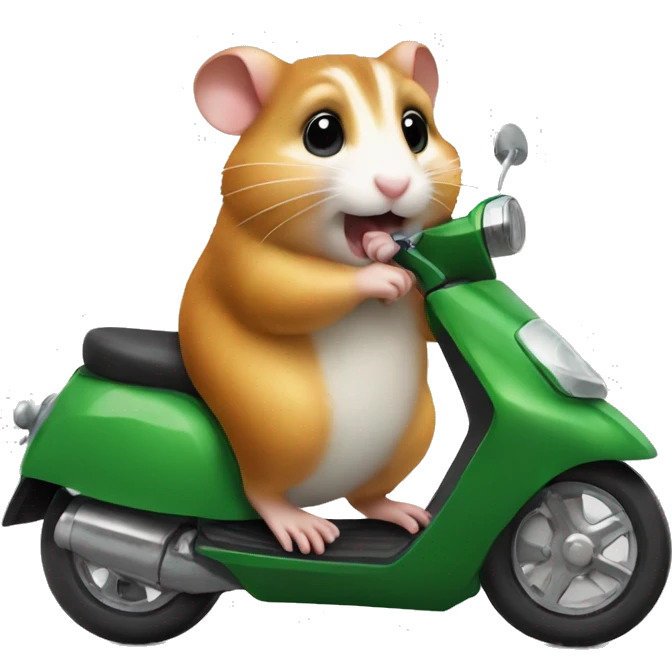 A hamster in italy on a scooter emoji