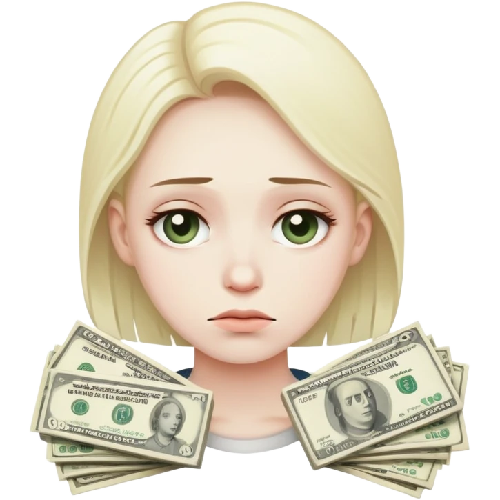 sad face with money next to it emoji