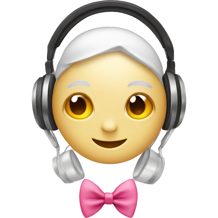 Headphones with pink bow emoji