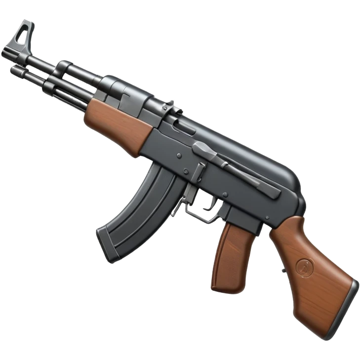 Ak 47 gun emoji in realestic and tilt it with some angle emoji