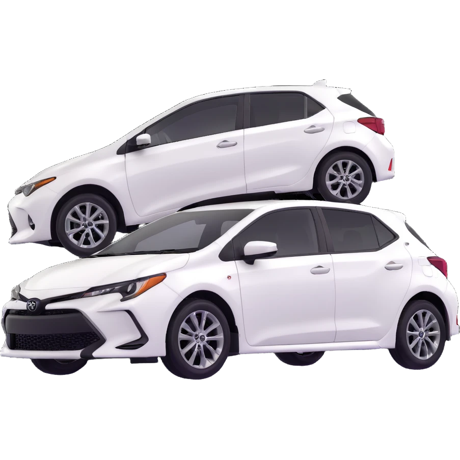 white Toyota Corolla 2016 hatchback emoji
