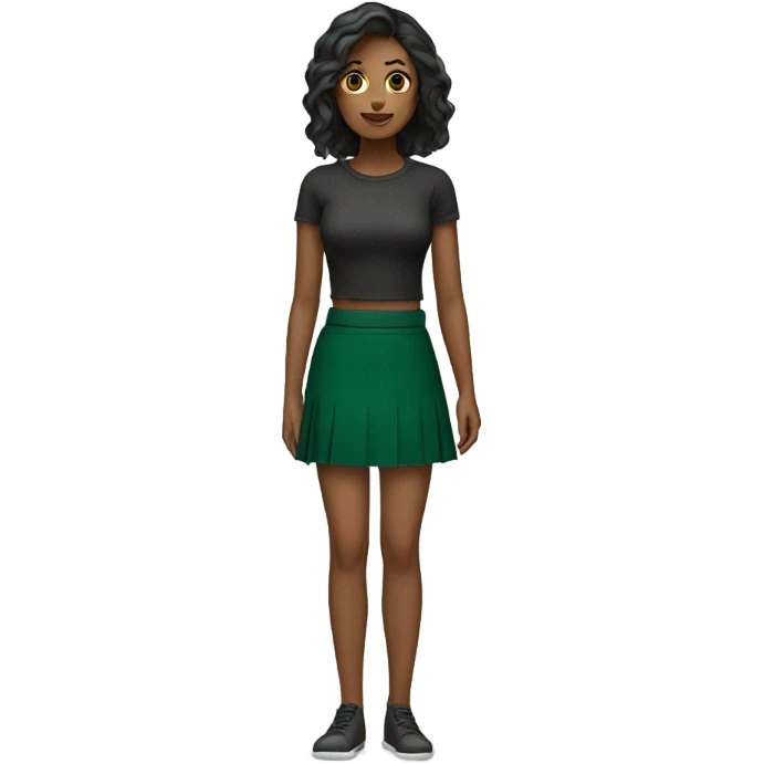 Dark Green mini skirt isolated emoji