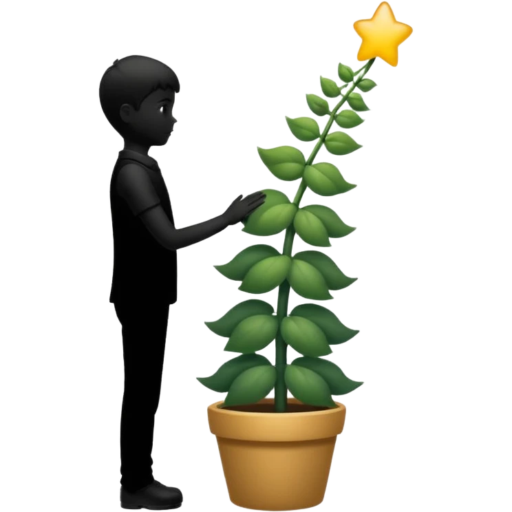 silhouette of a small figure growing into a tall one emoji