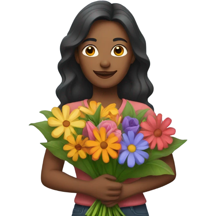 Woman with flowers emoji