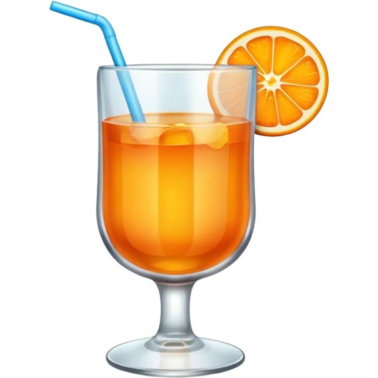 Orange drink, smooth glass cup emoji