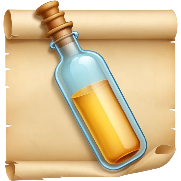 A Message Bottle, paper inside emoji