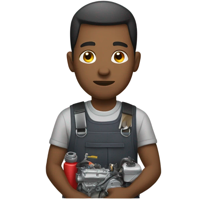 African american man, working on car emoji