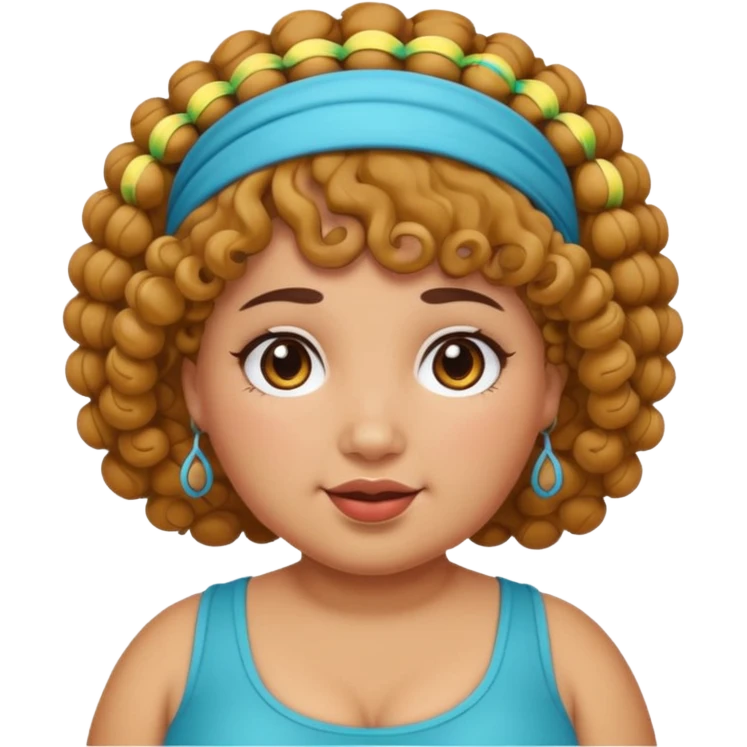 curly fat girl with headband emoji