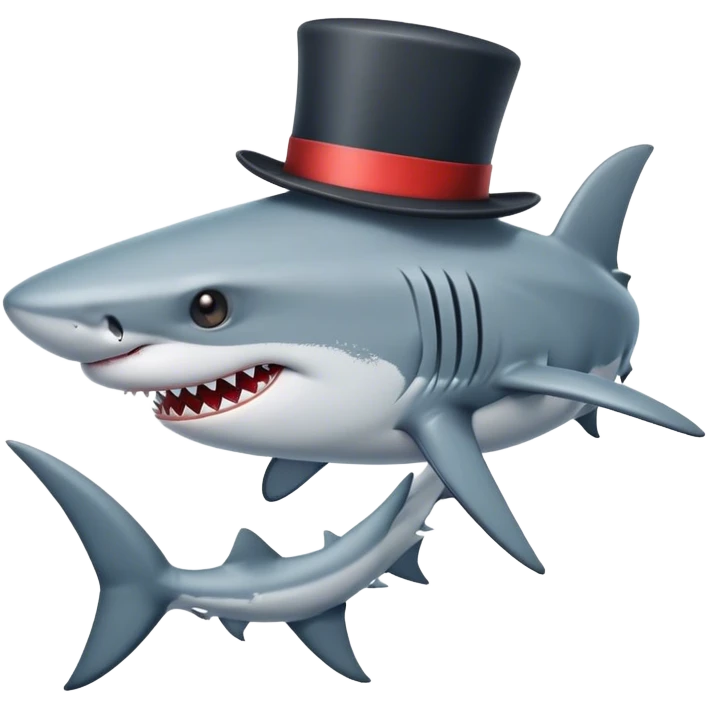 Shark with a top hat emoji