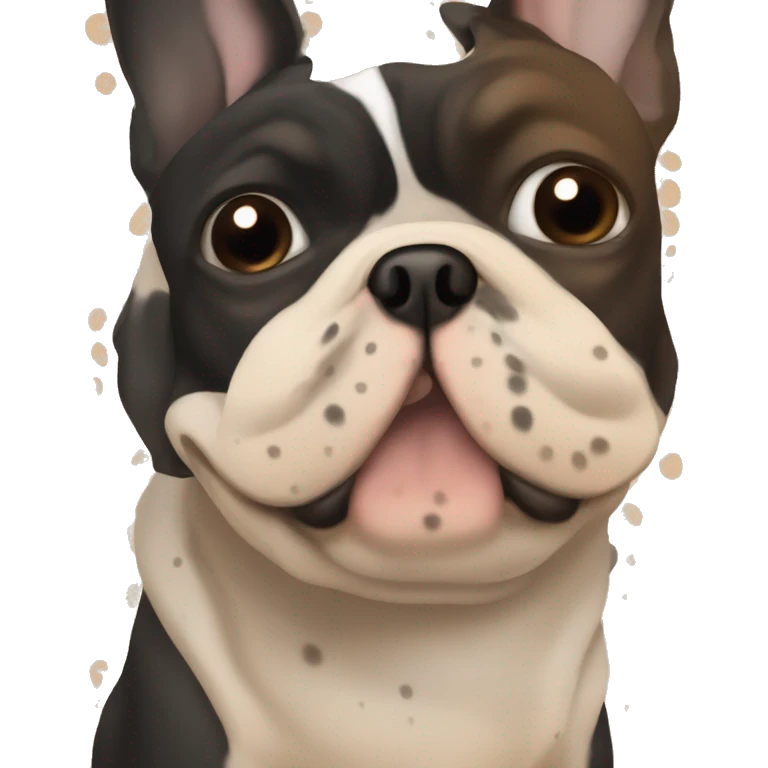 black french bulldog with light brown/tan dots for eyebrows  emoji