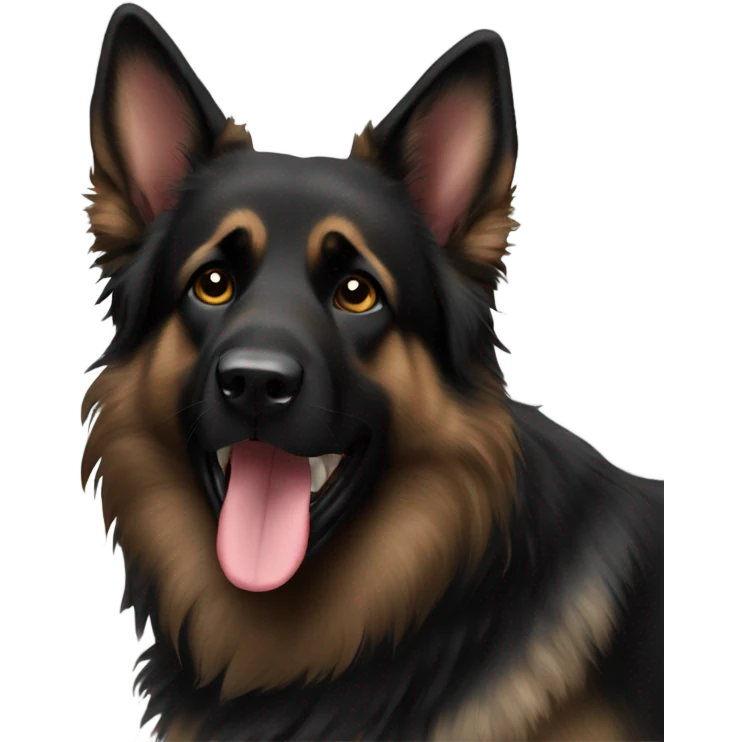 Mostly black long hair German shepard emoji