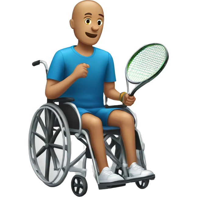 a man in a wheelchair holding a tennis racket emoji