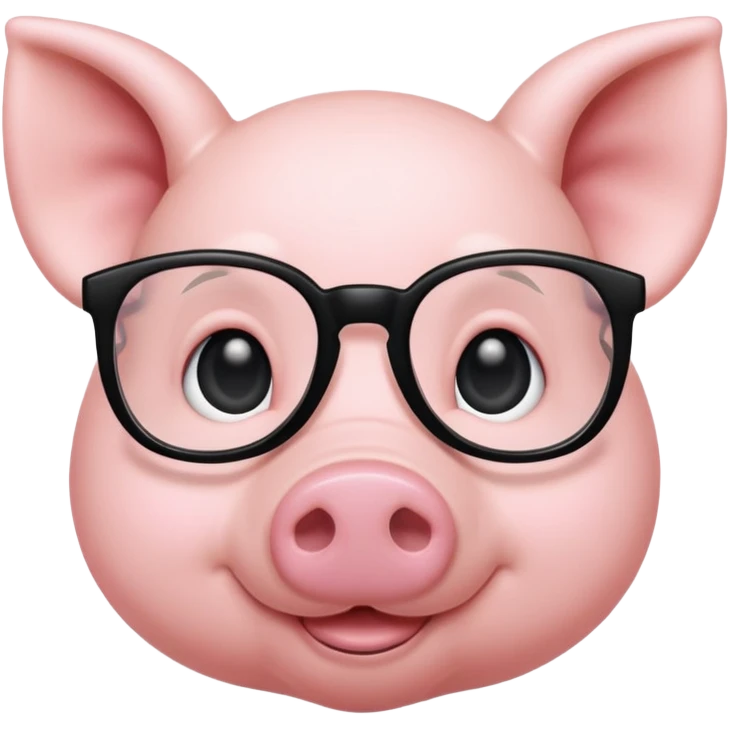 Piglet wearing black glasses  emoji