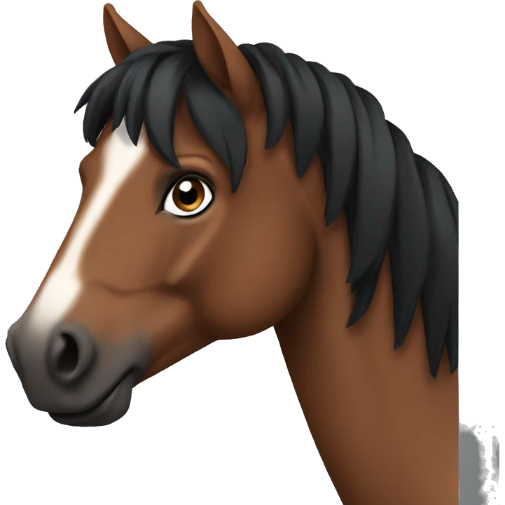 Brown horse with black hair emoji