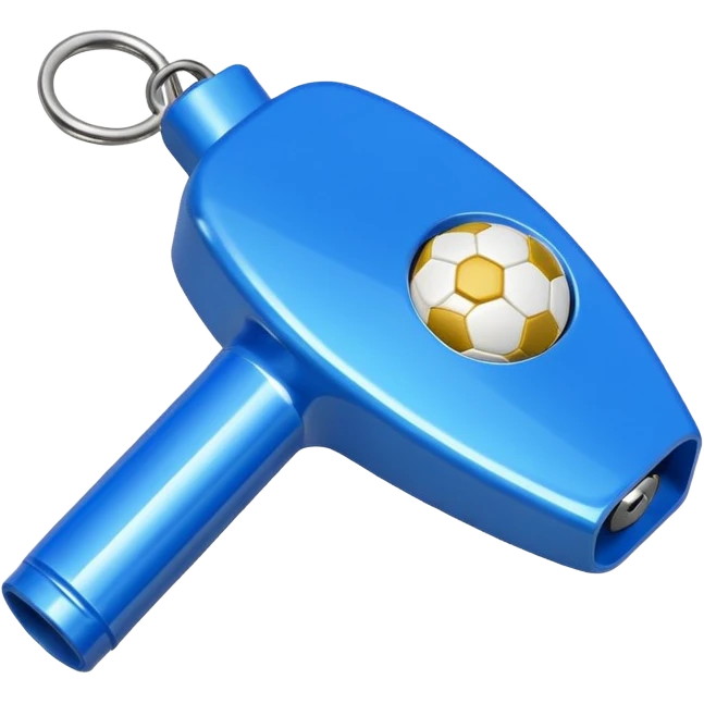 Soccer whistle in blue emoji