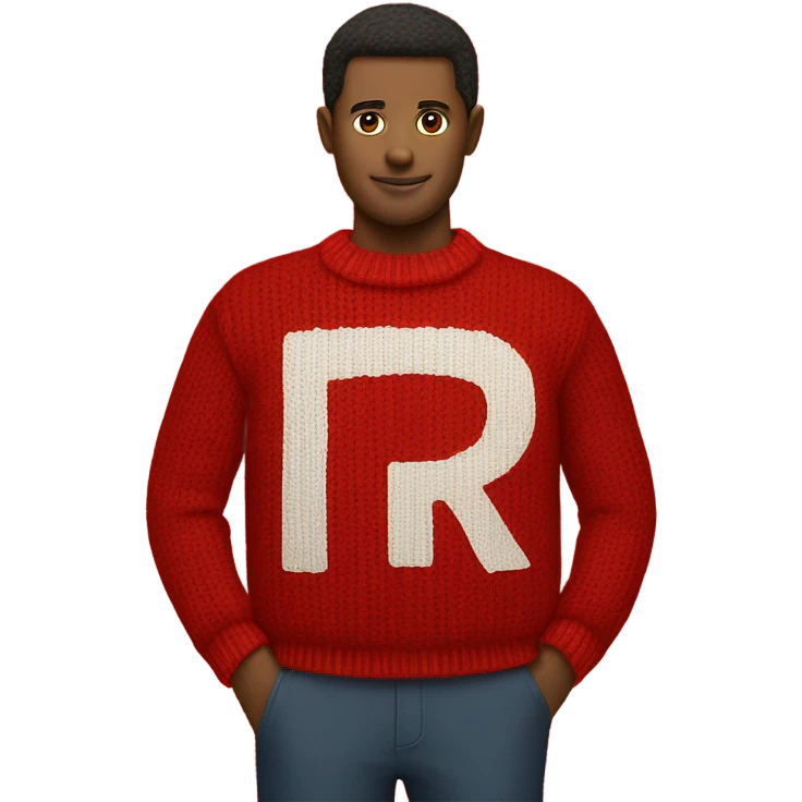 Harry Potter red knitted sweater with a letter R emoji