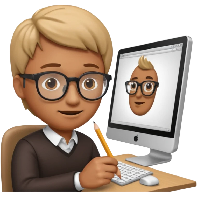 3D imoji of man who is graphics design emoji