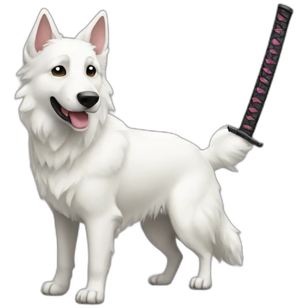 White shepherd katana emoji