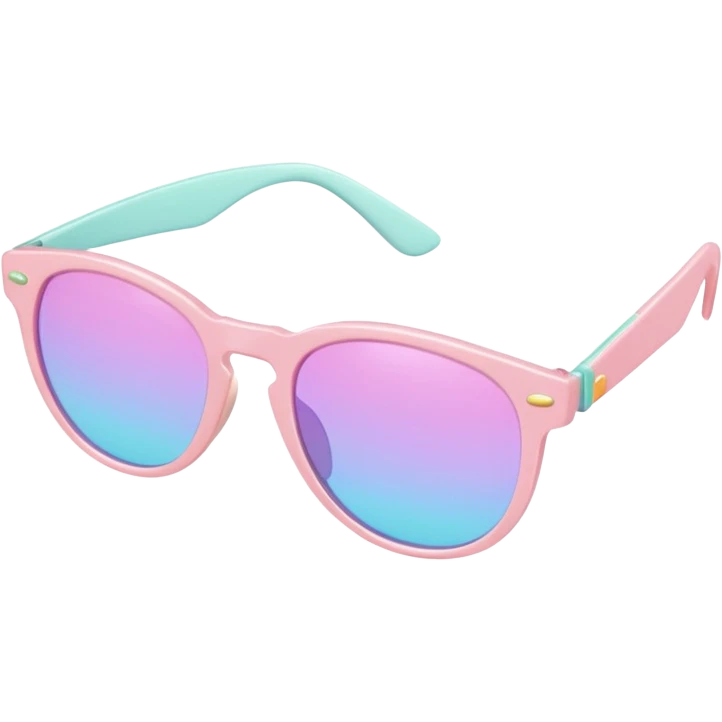 A colorful pair of Pastel sunglasses (aesthetic, loose object, apparel), 3/4 angle emoji