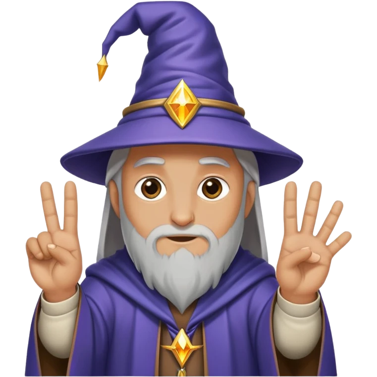 wizard holding up five fingers emoji