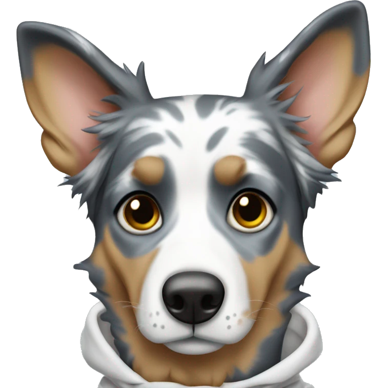 Blue Merle Great wearing hoodie emoji