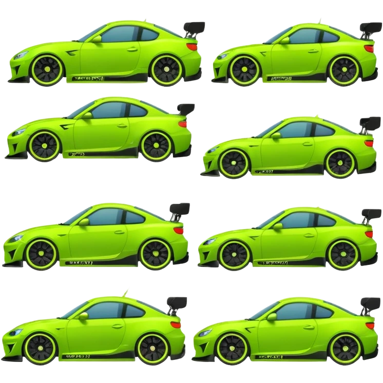 Emoji pack for R2 motorsport company, drift builds, motorsport parts, lime theme, just text emoji
