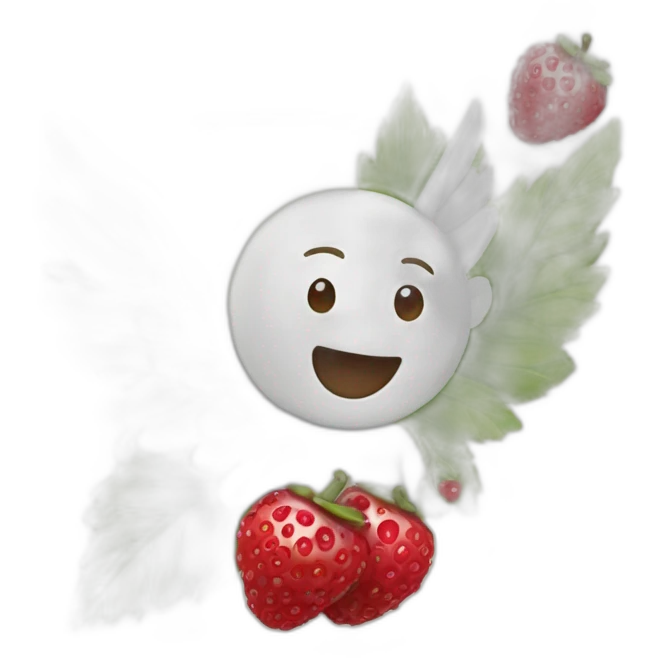 round and ripe berries with angel wings emoji