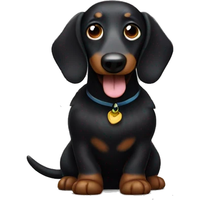 Fluffy black wiener dog emoji