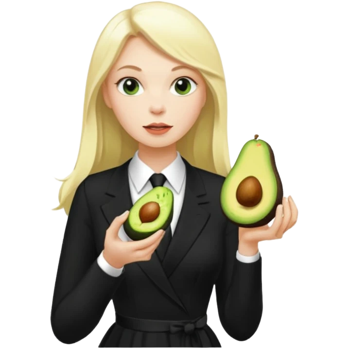 femme blanche et blonde habillée avec une robe noire longue et une cravate blanche des avocats en France emoji