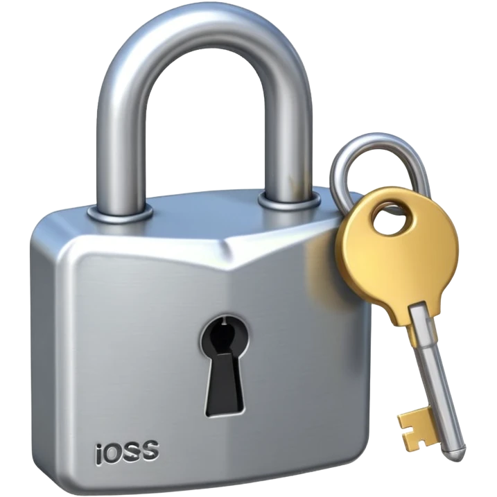 Closed padlock with a key inserted into it emoji