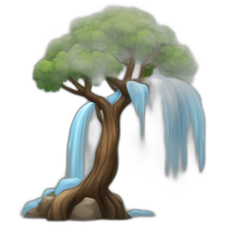 montagne noir avec un peu d'arbre avec un arc-en-ciel emoji