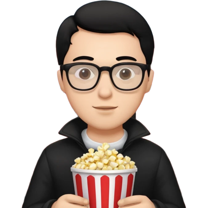man black hair light skin tone in a movie theater emoji
