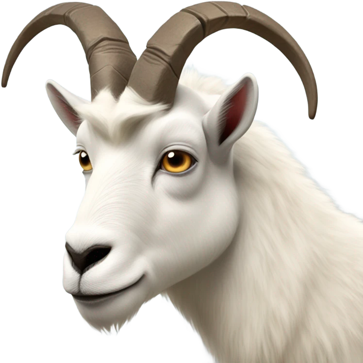 Realistic mountain goat portrait emoji
