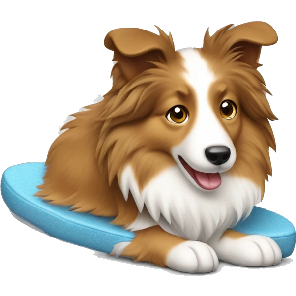 Shetland sheepdog stealing slippers emoji