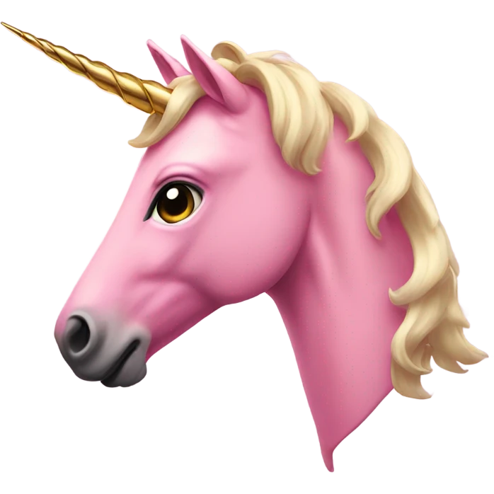 Pink unicorn with gold hoves  emoji